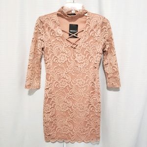 Ambiance Lace Dress in Blush Pink